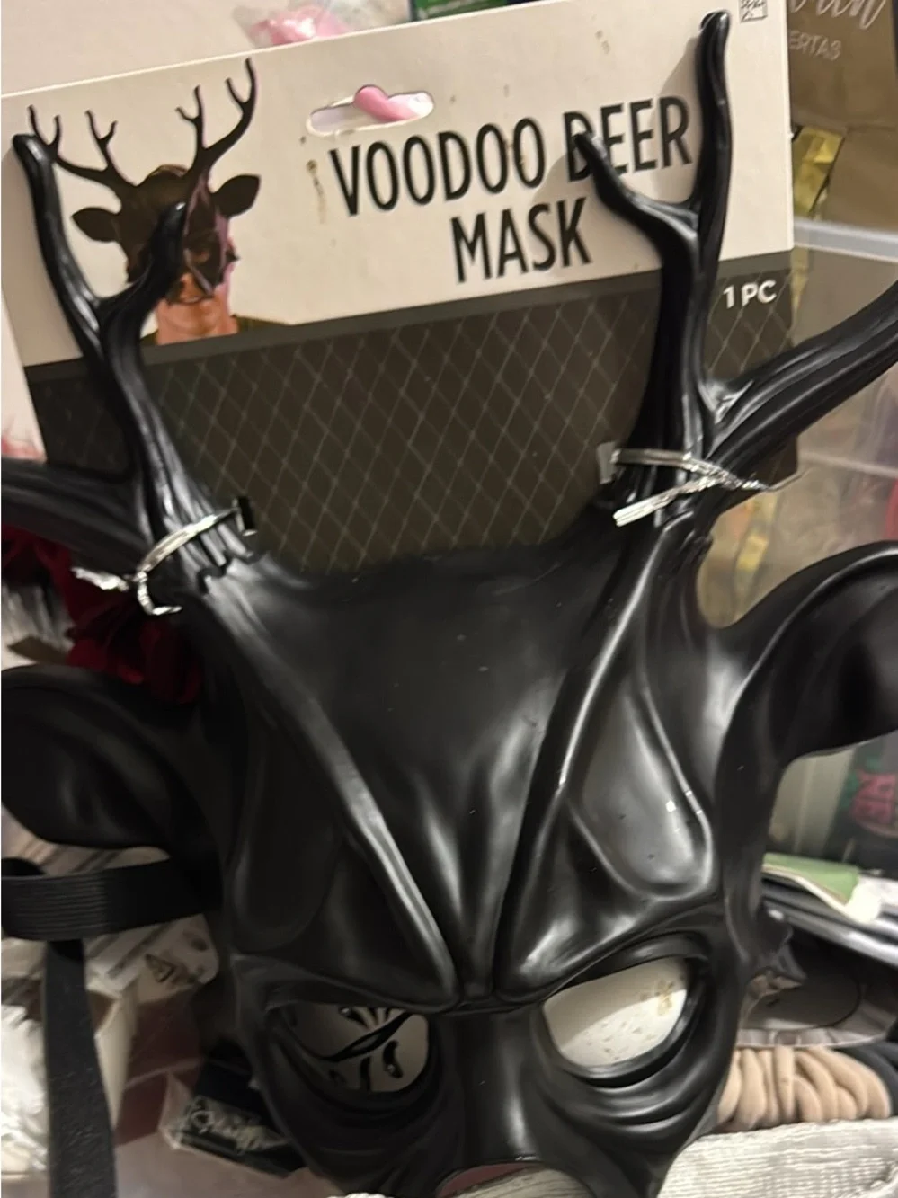 Voodoo Deer Antler Mask - Black